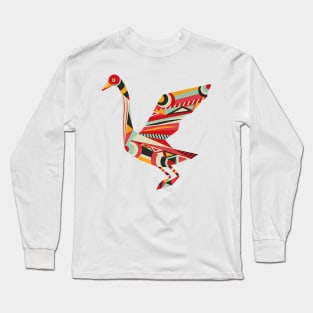 Beautiful Flying Swan Silhouette Tribal Tattoo Art Long Sleeve T-Shirt